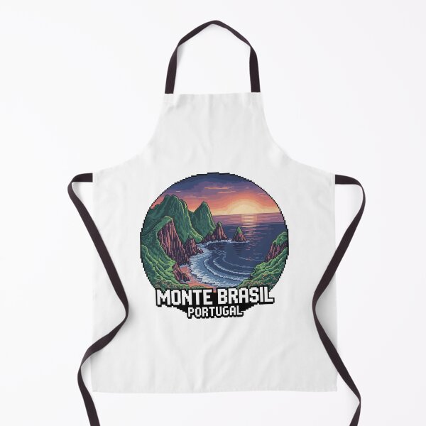 Item preview, Monte Brasil Pixel Sunset - Azores Portugal Retro 8-Bit Coastal Landscape Badge designed and sold by CircinusStore.