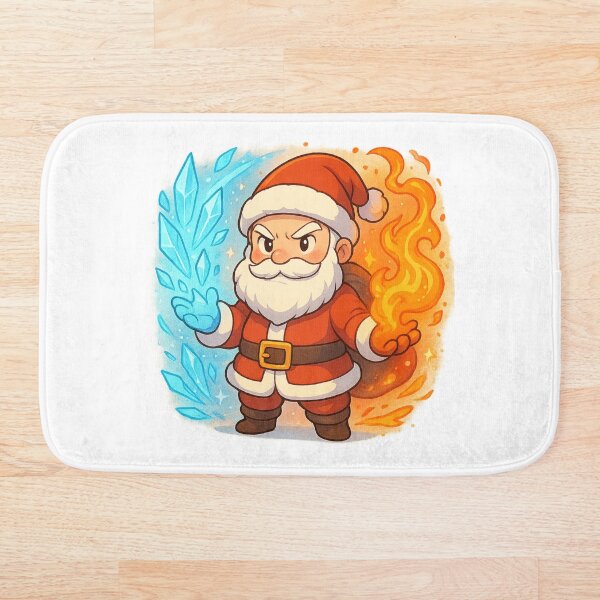 Item preview, Cute Dual-Element Anime Santa – Funny Fire and Ice Santa Claus, Kawaii Magic Christmas Character, Epic Holiday Sticker Art designed and sold by RedStudioPRO872.