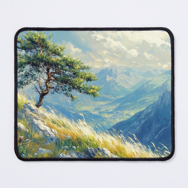 Item preview, Pine tree in a mountain meadow, painting style designed and sold by ArtNames.