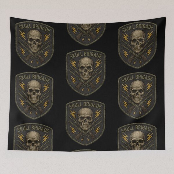 Item preview, Skull Brigade rifles and swords shield designed and sold by LaNadaYFundante.