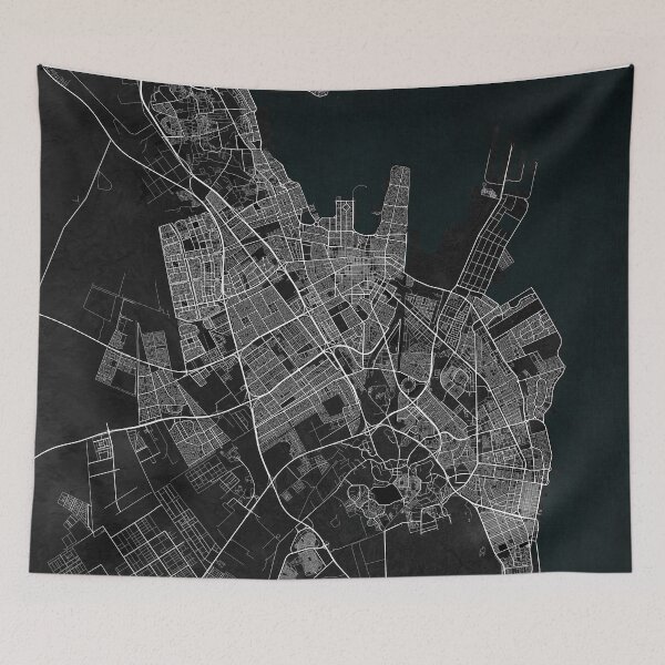 Item preview, Dammam City Map of Saudi Arabia - Dark designed and sold by deMAP.