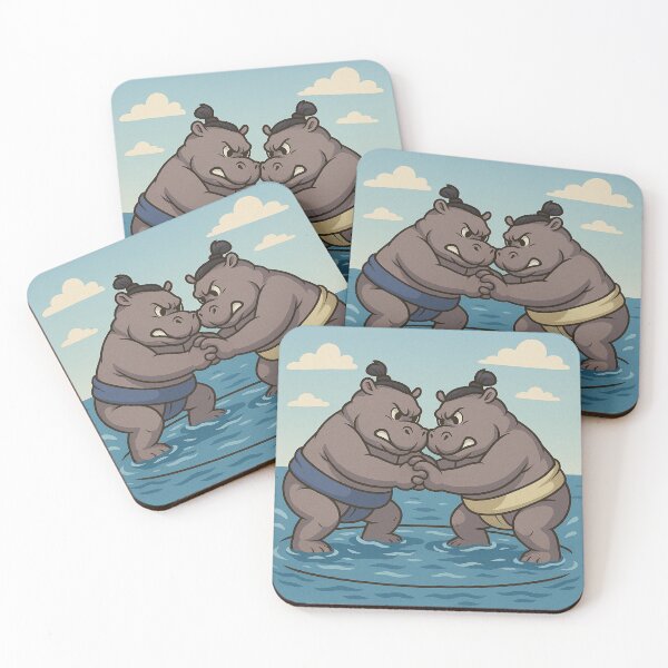 Item preview, Sumo Hippos Battle in Water Arena designed and sold by photoparadise22.