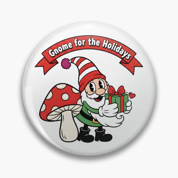 Item preview, Rubber Hose Christmas Gnome with Holiday Gift designed and sold by SeGoArtDesign.
