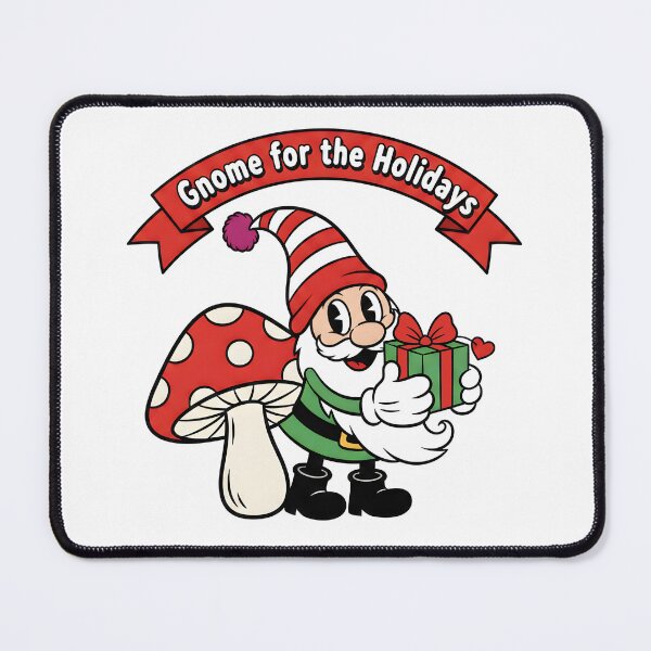 Item preview, Rubber Hose Christmas Gnome with Holiday Gift designed and sold by SeGoArtDesign.