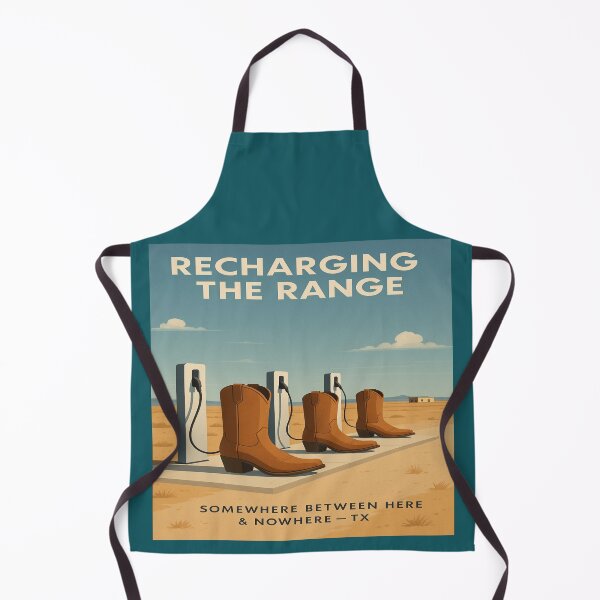 Item preview, Recharging the Range – Retro Texas Desert Western designed and sold by POD DYNASTY | Original Print On Demand T-Shirt Graphics.