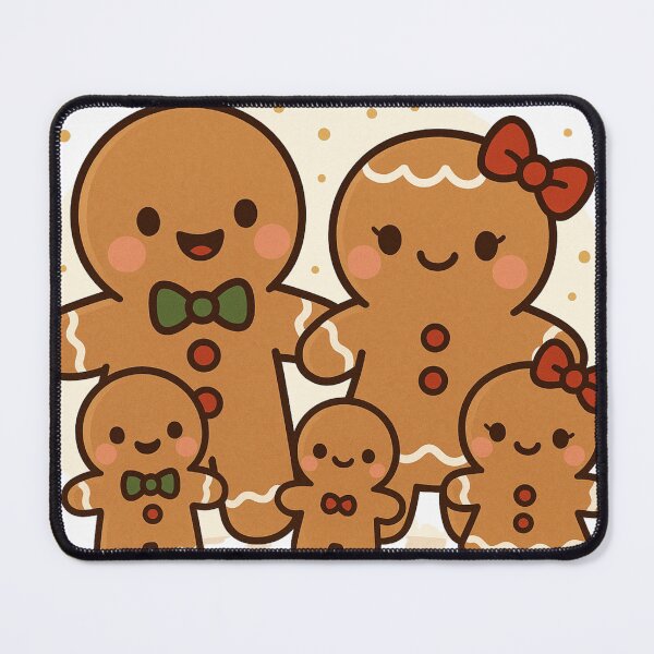 Item preview, Kawaii Gingerbread Family – Cute Christmas Cookie Art designed and sold by Painted Moon by Luna Bee™.