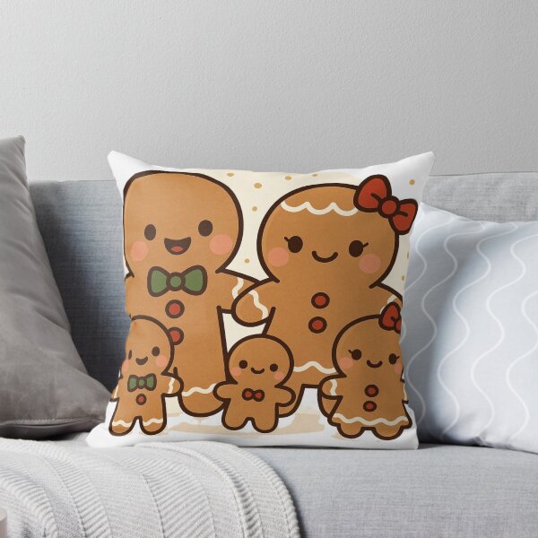 Item preview, Kawaii Gingerbread Family – Cute Christmas Cookie Art designed and sold by Painted Moon by Luna Bee™.