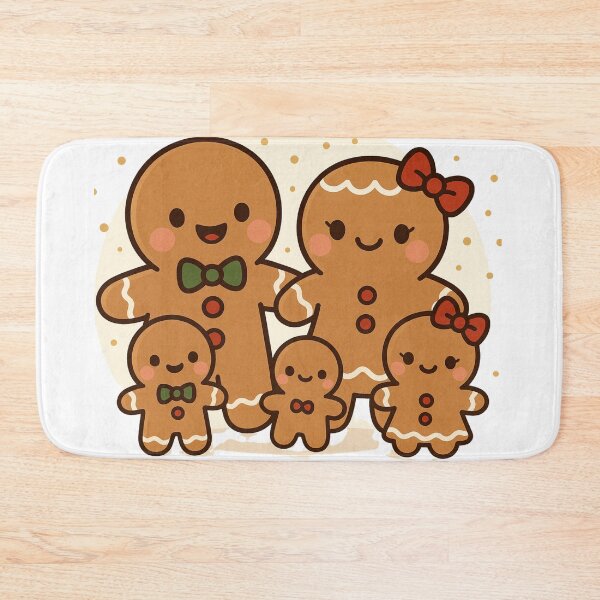Item preview, Kawaii Gingerbread Family – Cute Christmas Cookie Art designed and sold by Painted Moon by Luna Bee™.