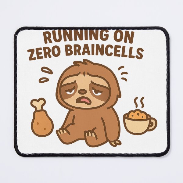 Item preview, Kawaii Sloth Meme – Running on Zero Braincells designed and sold by kimkosovo.