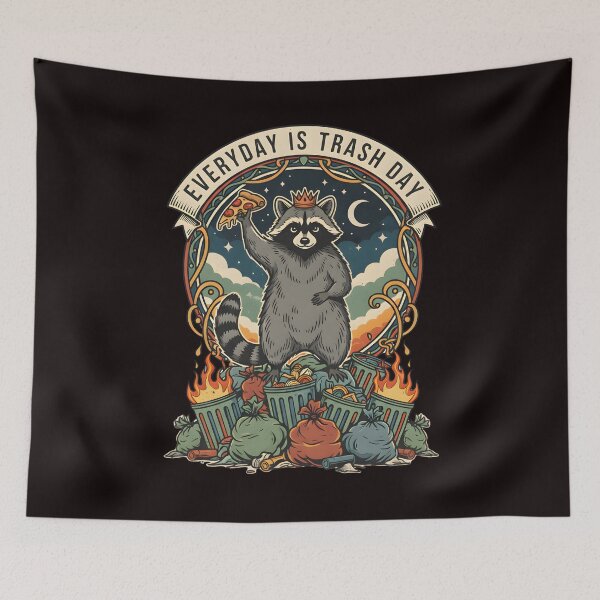 Item preview, Everyday Is Trash Day Raccoon Meme, Retro Sunset, Cool Style Raccoon, Distressed Style Meme, Funny Raccoon Meme  designed and sold by DesignDenDo ⭐⭐⭐⭐⭐.
