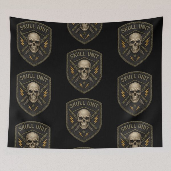 Item preview, Skull Unit crossed daggers tactical shield designed and sold by LaNadaYFundante.