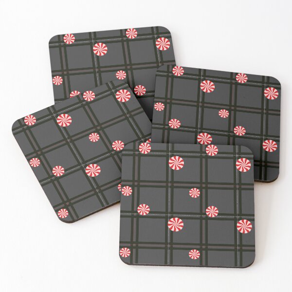 Item preview, Holiday Peppermint Candy on Charcoal Plaid designed and sold by Julee Bode Creative Studio.