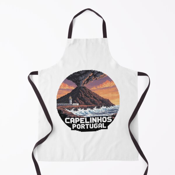 Item preview, Capelinhos Volcano Pixel Scene – Azores Portugal Retro 8-Bit Landscape Badge designed and sold by CircinusStore.