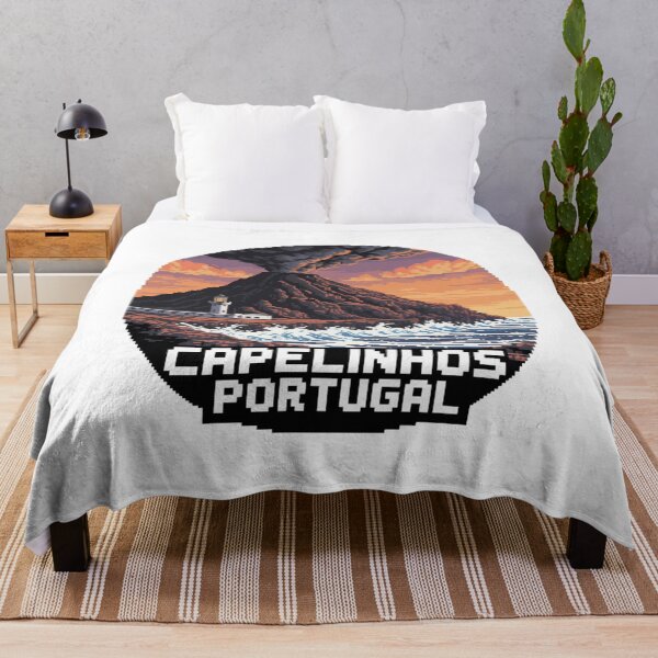 Item preview, Capelinhos Volcano Pixel Scene – Azores Portugal Retro 8-Bit Landscape Badge designed and sold by CircinusStore.