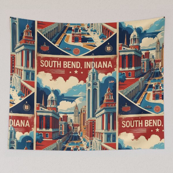 Item preview, South Bend Indiana 1950s USA Vintage Travel Tourism designed and sold by TravelersGems.
