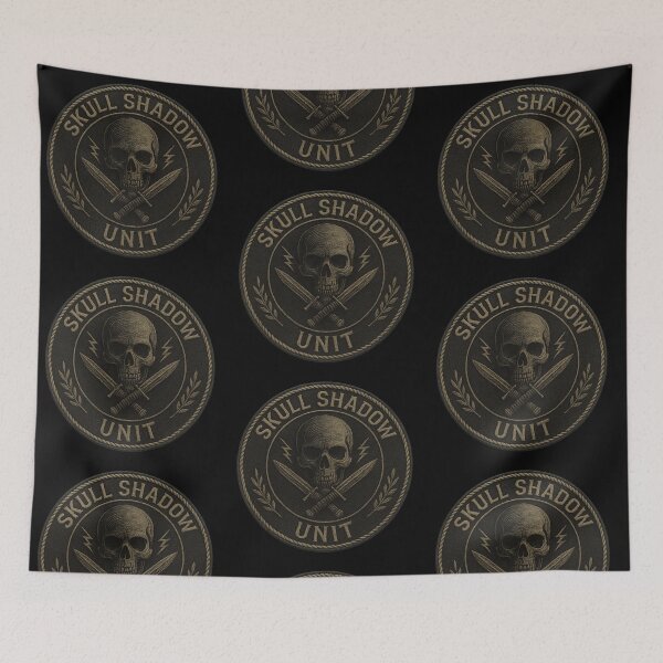Item preview, Skull Shadow Unit dark round patch designed and sold by LaNadaYFundante.