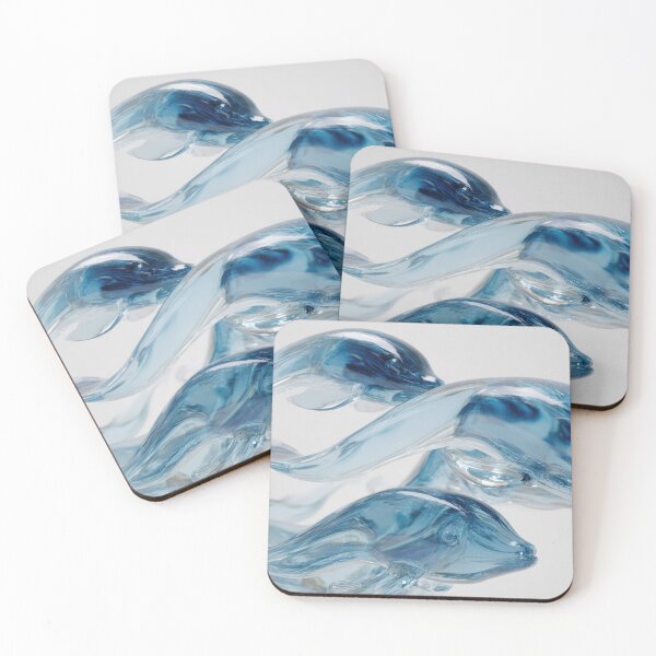 Item preview, Dolphins swim in glass art designed and sold by anytka.