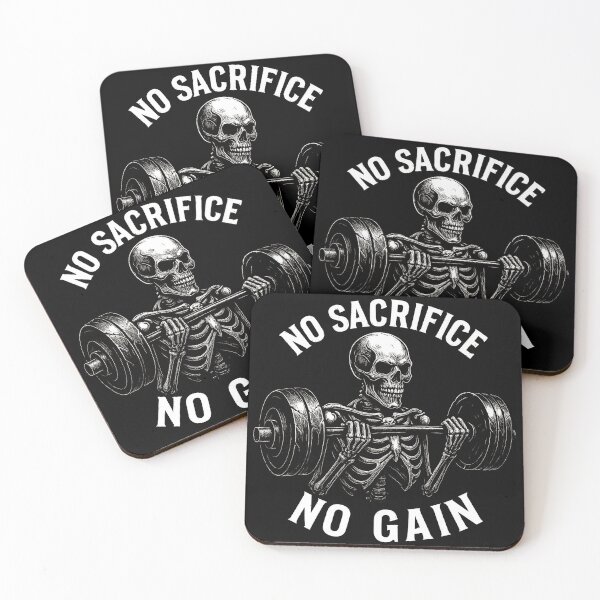 Item preview, No Sacrifice No Gain Skeleton Weightlifting Design designed and sold by EM&Maker.