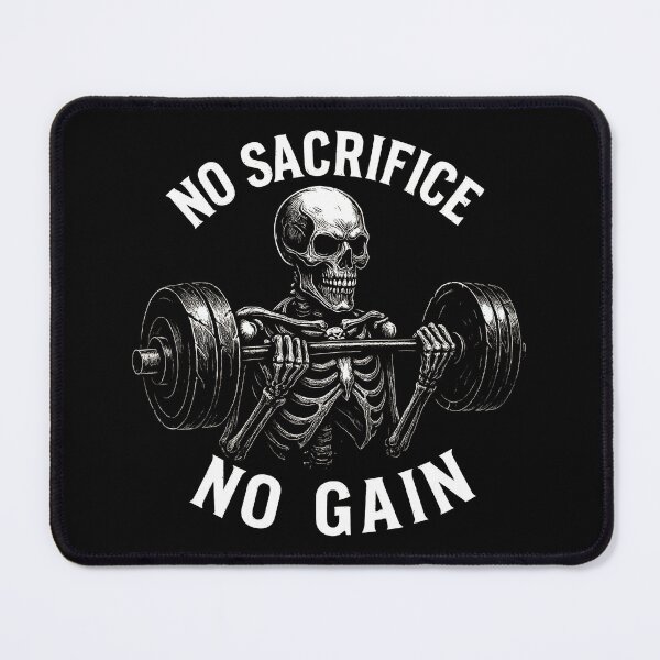 Item preview, No Sacrifice No Gain Skeleton Weightlifting Design designed and sold by EM&Maker.