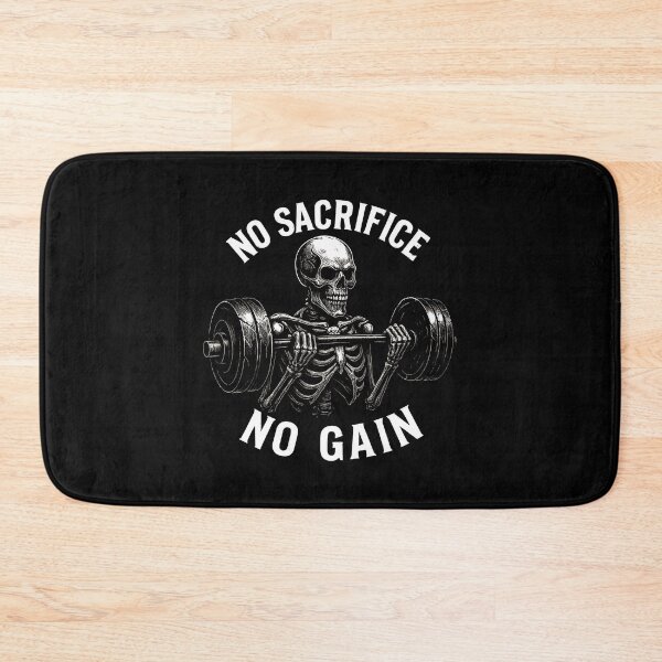 Item preview, No Sacrifice No Gain Skeleton Weightlifting Design designed and sold by EM&Maker.