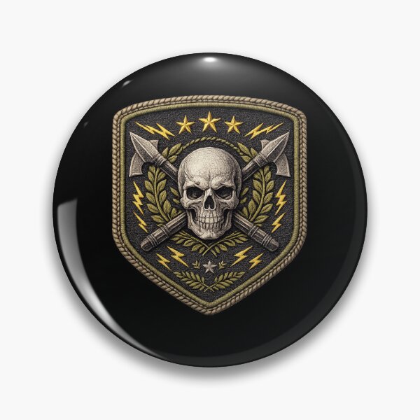 Item preview, Laurel skull shield with crossed axes designed and sold by LaNadaYFundante.