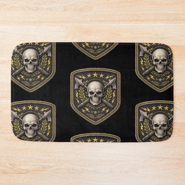 Item preview, Laurel skull shield with crossed axes designed and sold by LaNadaYFundante.