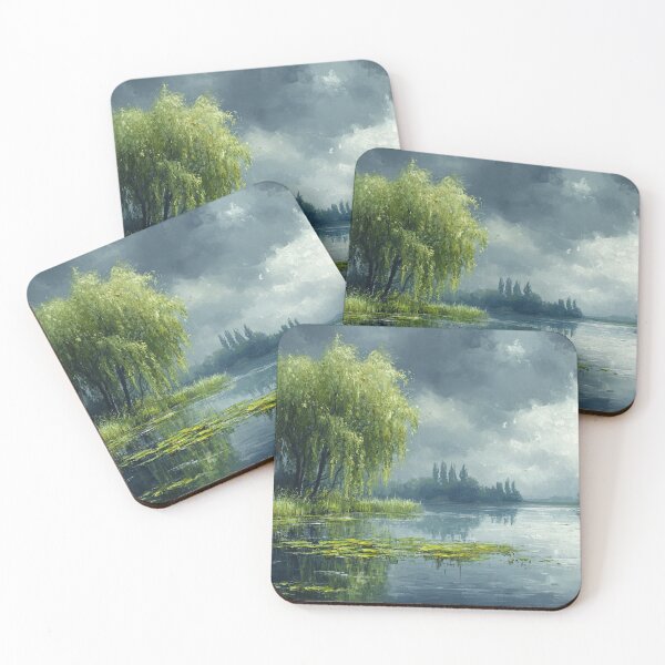 Item preview, Willow by the lake before the storm, painting style designed and sold by ArtNames.