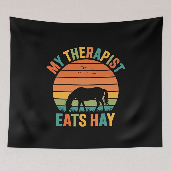 Item preview, Funny Horse Lover Retro My Therapist Eats Hay designed and sold by tmerchtrends.