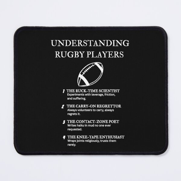 Item preview, Clever Rugby Player Description Shirt - Black designed and sold by PsyFlow35.