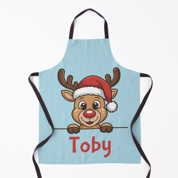 Item preview, Toby Cute Christmas Reindeer Graphic with Santa Hat | Personalized Holiday Gift Idea designed and sold by 89BLACK.