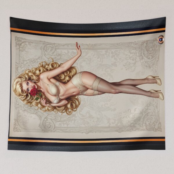 Item preview, Vintage Pinup Portrait Of Lady Lyrianne de Valois Captivating AI Concept Art by Xzendor7 designed and sold by Xzendor7 Digital Art Creations.