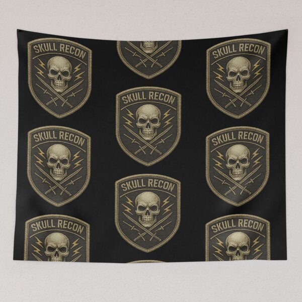 Item preview, Skull Recon swords and bolts shield patch designed and sold by LaNadaYFundante.