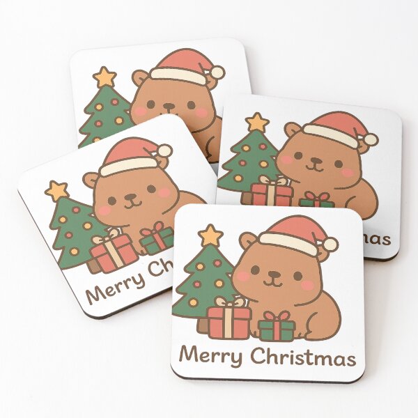 Item preview, Kawaii Christmas Capybara – Cute Holiday Tree & Gifts Illustration designed and sold by Steinart.