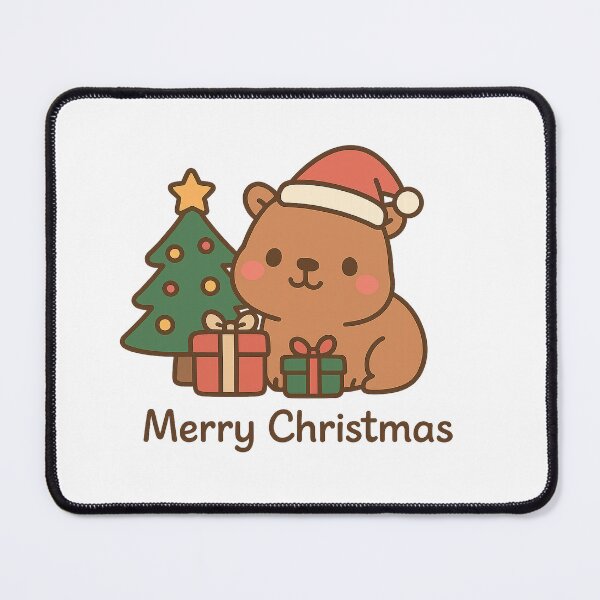 Item preview, Kawaii Christmas Capybara – Cute Holiday Tree & Gifts Illustration designed and sold by Steinart.