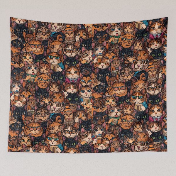 Item preview, Cute Coffee Cat Party - Adorable Feline Friends Enjoying Brews! designed and sold by ZEYCAT.