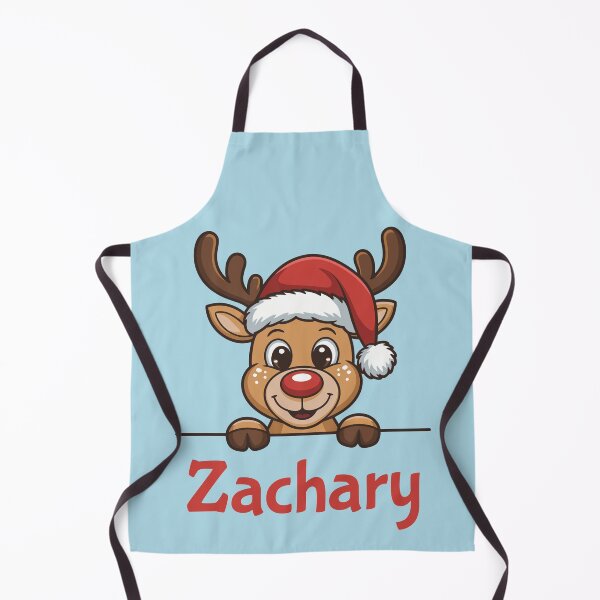 Item preview, Zachary Cute Christmas Reindeer Graphic with Santa Hat | Personalized Holiday Gift Idea designed and sold by 89BLACK.