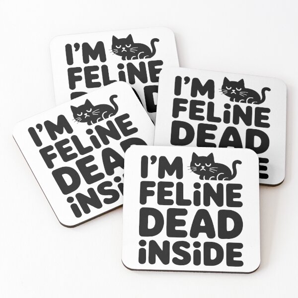 Item preview, I'm Feline Dead Inside! Cute Cat Pun designed and sold by PMCreative.