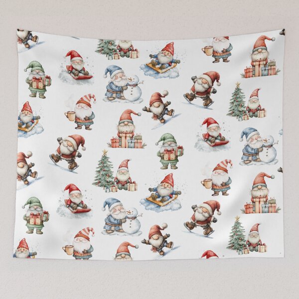 Item preview, Christmas Gnomes on White designed and sold by Abizola.
