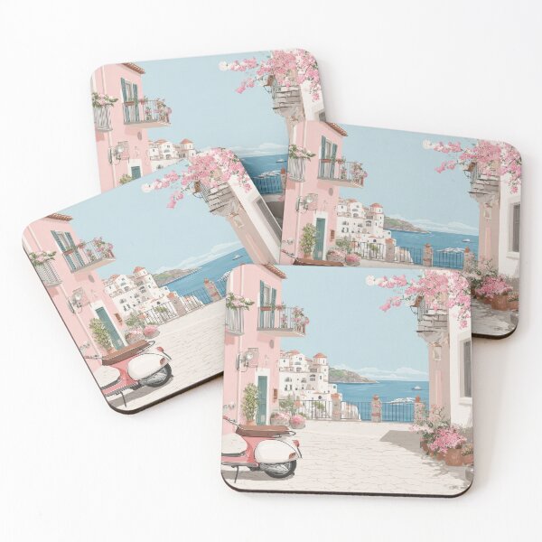 Item preview, Charming coastal street with flowers designed and sold by anytka.