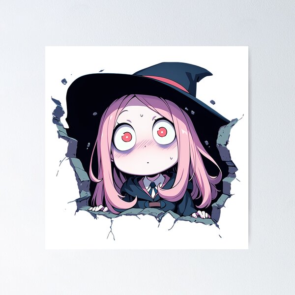 Item preview, Sucy Manbavaran Little Witch Academia Anime Startled Peeking Witch Hat Chibi designed and sold by TorbenKuhano.