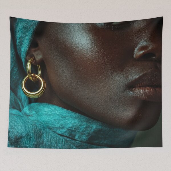Item preview, Woman in turquoise scarf earrings designed and sold by anytka.