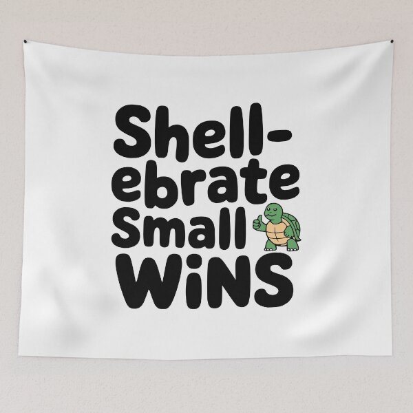 Item preview, Shellebrate Small Wins! Cute Turtle Pun designed and sold by PMCreative.
