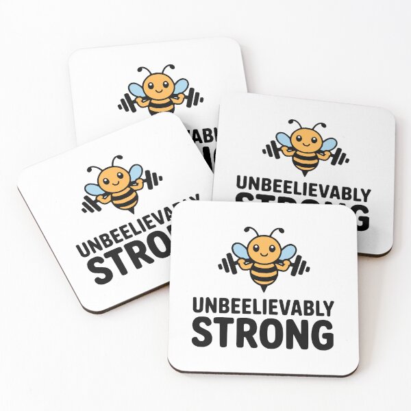 Item preview, Unbeelievably Strong! Cute Bee Gym Pun designed and sold by PMCreative.