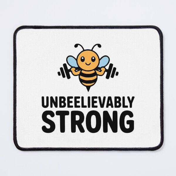Item preview, Unbeelievably Strong! Cute Bee Gym Pun designed and sold by PMCreative.
