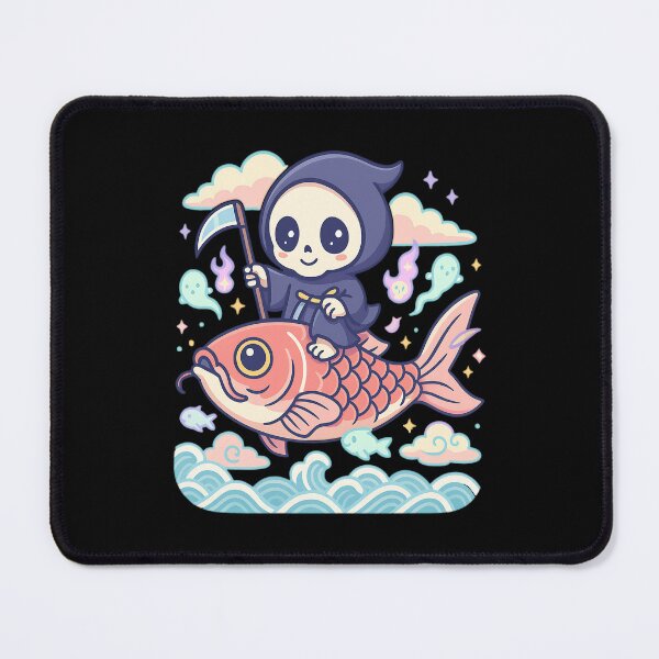 Item preview, Cute Grim Reaper & Spirit Koi – Anime Sky Adventure designed and sold by DesignDoodleArt.