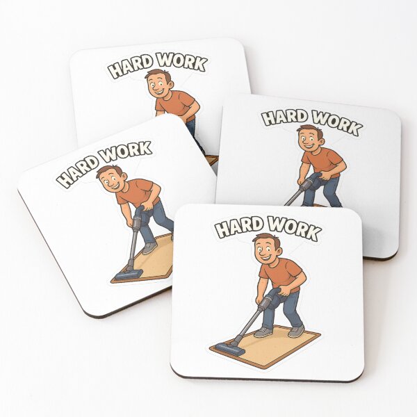 Item preview, Hard Work – Funny Cartoon Cleaning Worker Design | Funny Cleaning Worker Design designed and sold by MrsMimpi.
