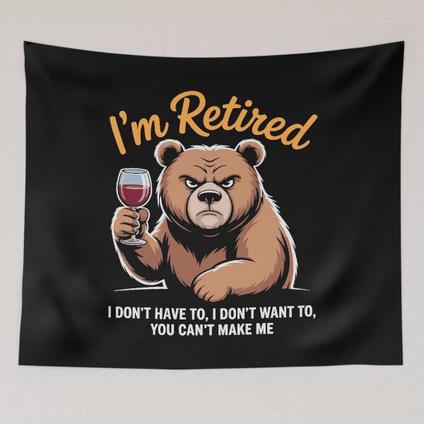 Item preview, Funny Grumpy Bear Retirement Gift for Wine Lovers Retiring Retired designed and sold by w1ckerman.
