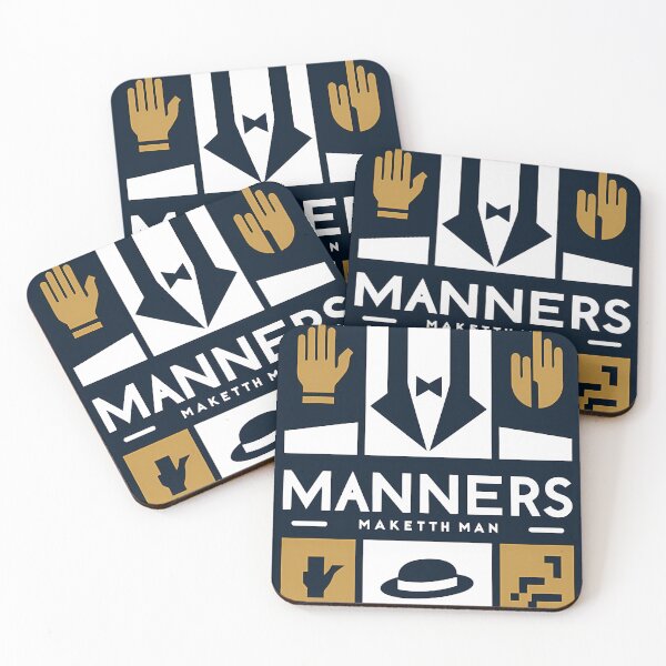 Item preview, Manners Maketh Man Gentleman Icon Grid Design designed and sold by DrawDrip.