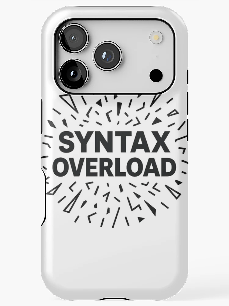 Thumbnail 1 of 4, iPhone Case, Syntax Overload – Exploding Code Graphic With Bold Text designed and sold by techy-rrr.