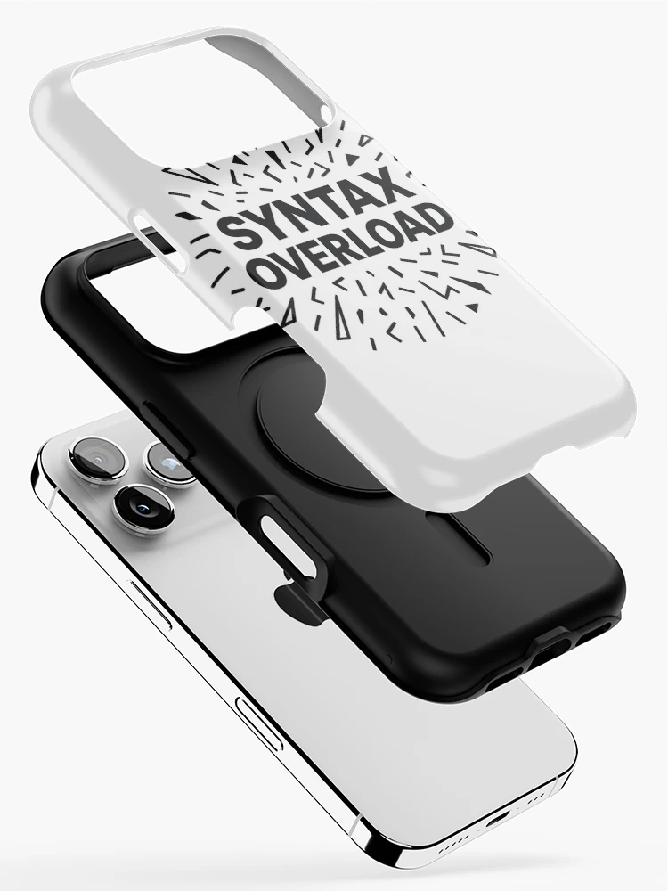 Thumbnail 2 of 4, iPhone Case, Syntax Overload – Exploding Code Graphic With Bold Text designed and sold by techy-rrr.